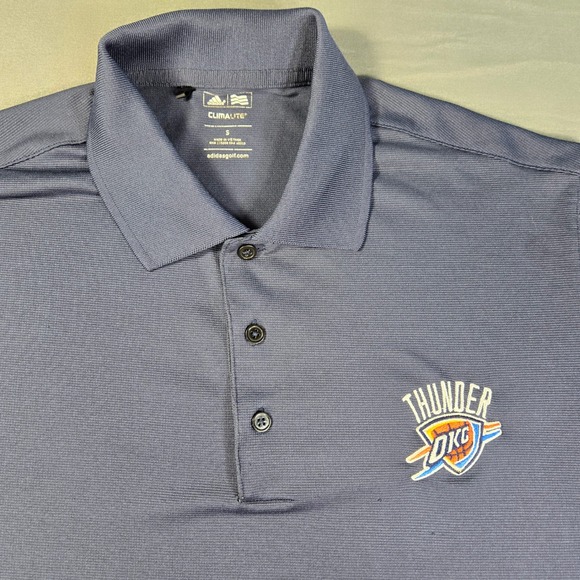 adidas Other - Adidas OKC Thunder Navy Blue Climalite Polo Shirt Mens Small NBA Basketball